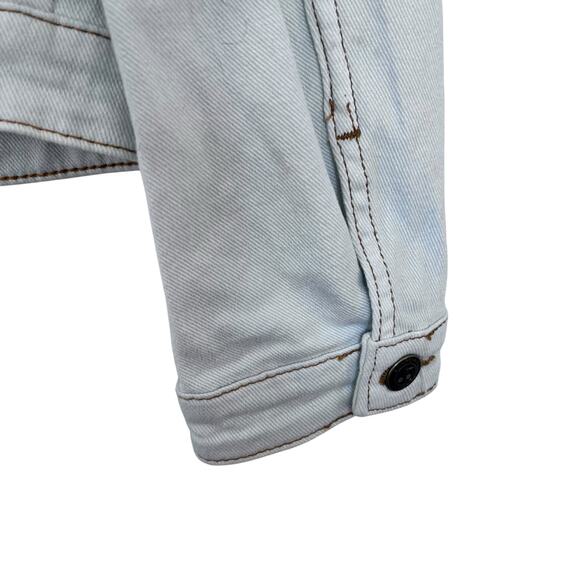 Bonpoint Girls Light Blue Decorative-Stitching Denim Jacket size 14 - Picture 4 of 9